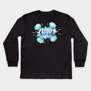 OMG - Comic Style Kids Long Sleeve T-Shirt